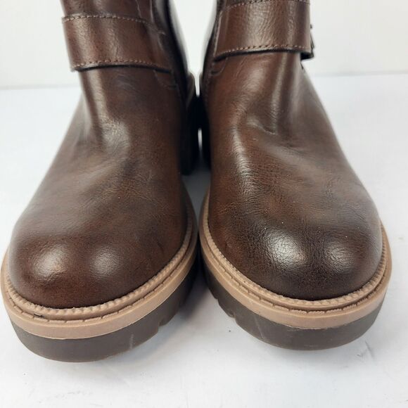 BOC By Born Women's Monika Stacked Heel Moto Boots Brown size 6M - Picture 8 of 14